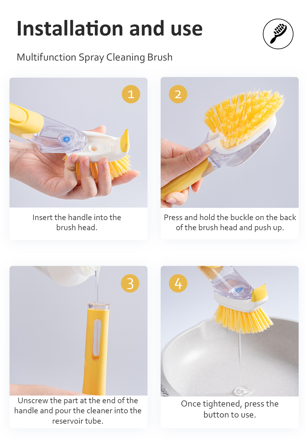 Multifunction Spray Cleaning Refillable Brush-8